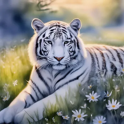 Белый тигр 🐯 белый тигр, реалистично…» — создано в Шедевруме