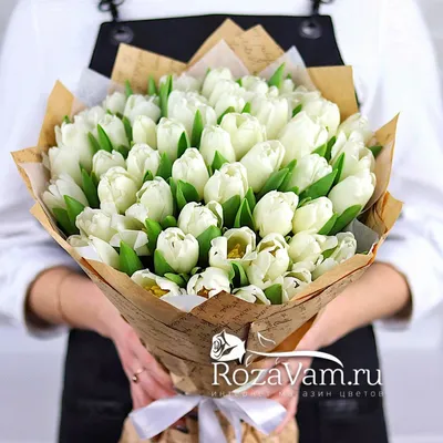 Купить букет 15 белых тюльпанов: Заказать доставку тюльпанов по городу  Днепр | Royal-Flowers