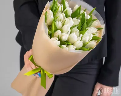 Букет белых тюльпанов 25 шт - купить по цене руб с доставкой по Воронежу:  недорого заказать на сайте Цветочный магазин Океан цветов