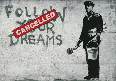 Интерьерная картина на холсте/Бэнкси граффити, Banksy - купить по низкой  цене в интернет-магазине OZON (989704107)