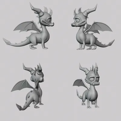 Бесплатный 3D файл Дракон Спайро 🎲・Дизайн 3D-печати для загрузки・Cults