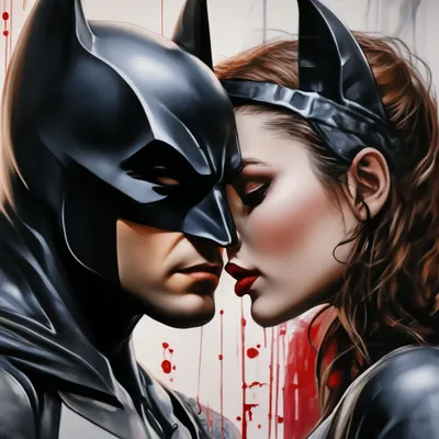 Картина по номерам \"Бэтмен и Женщина-кошка\"
