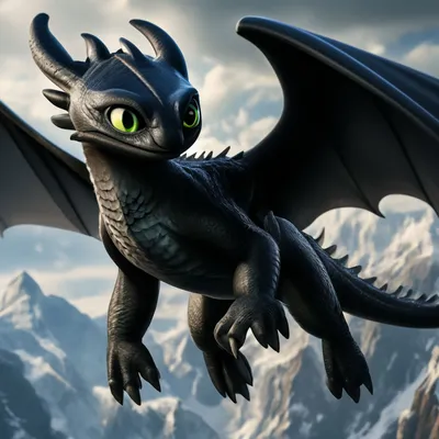 Красивый дракон Беззубик в полный …» — создано в Шедевруме