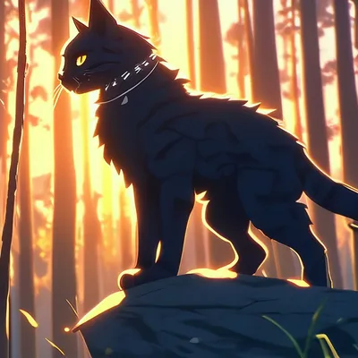 Бич коты воители. черный кот, на …» — создано в Шедевруме