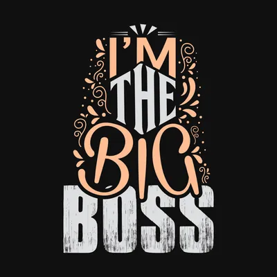 Big boss simple vintage fashion Royalty Free Vector Image