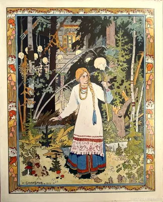 Иллюстрация «Гвидон и царица» Билибина, описание картины