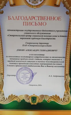Благодарности компании “СИНЭО” – Санкт-Петербургский институт независимой  экспертизы и оценки