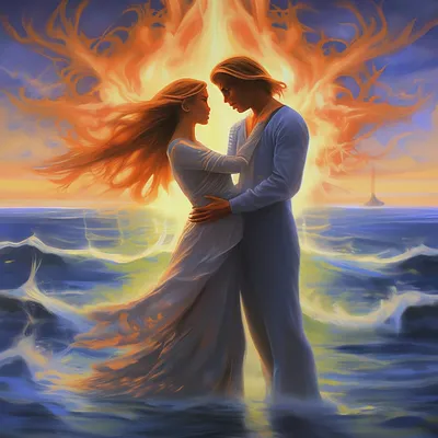 Близнецовые пламена;мужчина и женщина…» — создано в Шедевруме