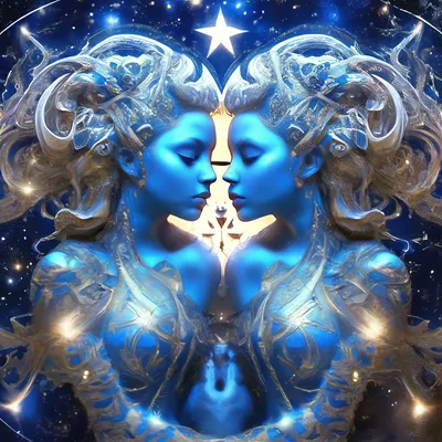 Близнецы знак зодиака Близнецы синего…» — создано в Шедевруме