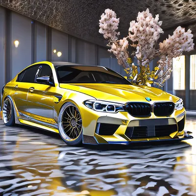 BMW M5 F90 dark Yellow, tuning …» — создано в Шедевруме