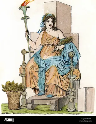 Антикварная итальянская алебастровая скульптура богини Деметры : AnticSwiss