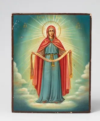 Купить старинную Икона Покров Пресвятой Богородицы в антикварном магазине  Оранта в Москве артикул 220-19