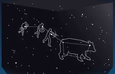 Звезды - Большая Медведица - большая икона медведя, векторная иллюстрация,  черный знак на изолированном фоне Векторное изображение ©iconsgraph  170045162