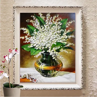 Купить Алмазная мозаика Цветок Ландыша Алмазная картина Алмазная вышивка  Цветочные бусины Обои | Joom