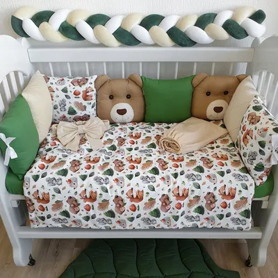 Бортики в круглую кроватку для новорожденных - На заказ от 9000 руб - Выбор  дизайна и цвета