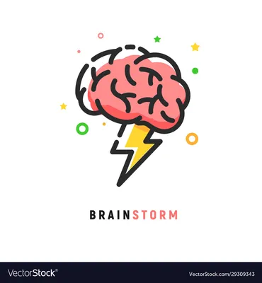 Brainstorm icon idea brain storm lighting Vector Image