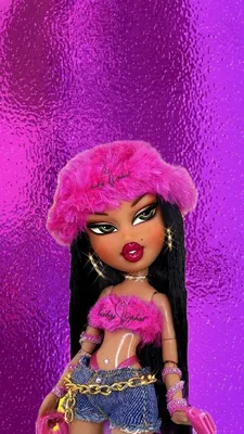 3d bratz doll wearing a pink fur coat on Craiyon