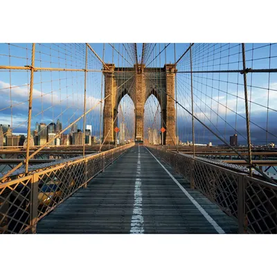 Обои Бруклинский мост, Нью-Йорк, Дамбо в Бруклине, облака, закат, Brooklyn  Bridge, New York, Dumbo in Brooklyn, clouds, sunset, Архитектура #6183