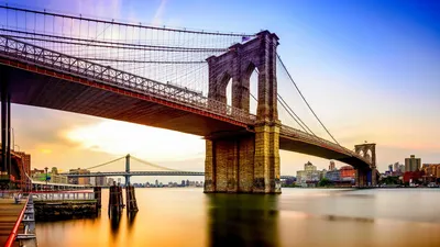 Скачать обои Манхэттен, Нью-Йорк, дома, Бруклинский мост, США, улица,  раздел город в разрешении 2000x1333 | Бруклинский мост, Нью-йорк, Манхэттен