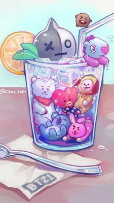 Милый мультяшный пенал Bt21 Chimmy Cooky аниме большая емкость сумка для  ручек на молнии школьные принадлежности для мальчиков и девочек  канцелярские товары студенческие подарки | AliExpress