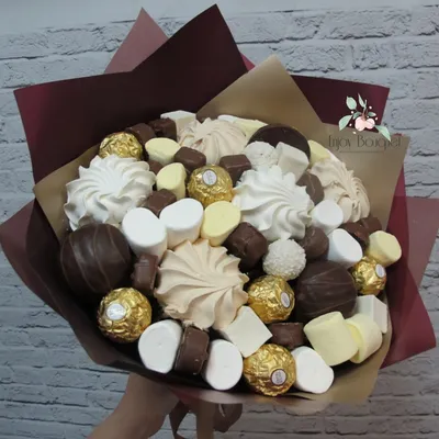 Съедобный Букет из конфет и шоколада купить в Москве с доставкой недорого