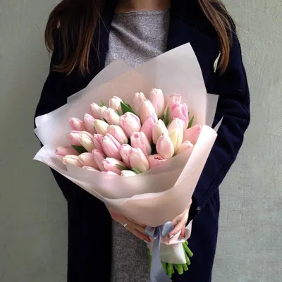Купить Букет из 39 пионовидных тюльпанов с доставкой в Краснодаре | Vanilla