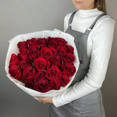Букет из 25 КРАСНЫХ роз (60 см) Голландия - Доставка Цветов в Астане