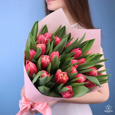 Букет из 5 тюльпанов в оформлении» – купить в Братске с доставкой -  интернет-магазин Crocus