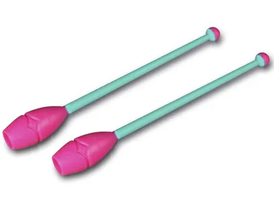 Купить Булавы для гимнастики PASTORELLI Masha (пластик+резина, Pink- Blue  (03719), 45.2cm) в магазине Grand Prix