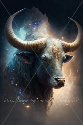 Vibrant bull colorful animal art - VentiX