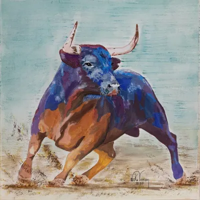 Fantasy artwork of an enraged bull on Craiyon