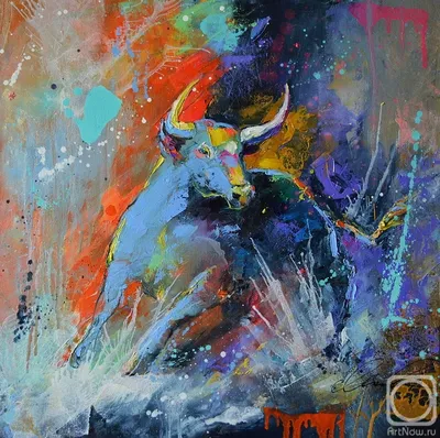 Бык» картина Моисеевой Лианы маслом на холсте — заказать на ArtNow.ru