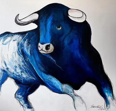 Charcoal BULL Sketch Print on Canvas. Pencil Farm Animal Drawing. Bull Wall  Art Print. - Etsy