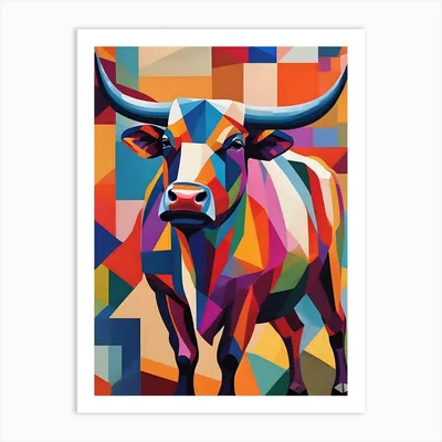 40 Best Colorful Paintings Of Animals - Bored Art | Colorful animal  paintings, Cow art, Bull painting