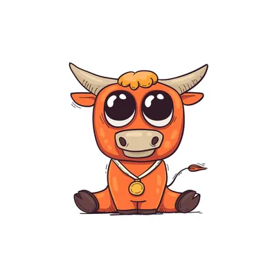 Милый бык в мультяшном стиле | Cute baby cow, Cute cartoon, Cartoon cow