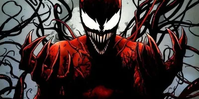 Fan art of marvel's carnage in black and white style on Craiyon