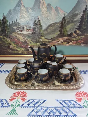 Чайный сервиз на подносе Love - Бирюзовый - Керамика купить в Москве —  Лаванда Декор