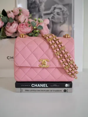Chanel Coco First 22K mini flap bag pink calfskin | Vintage-United