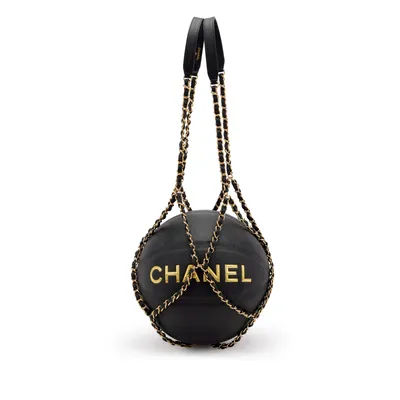 Chanel Gold And Black Rubber Basketball And Black Calfskin Chain Net Gold  Hardware, 2019 Available For Immediate Sale At Sotheby's