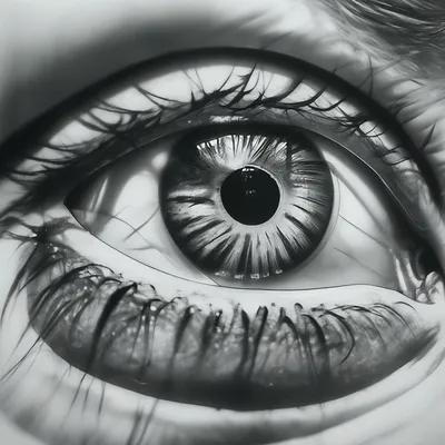Глаз, рисунок карандашом, реализм, чб…» — создано в Шедевруме