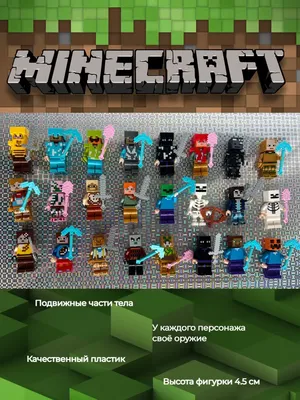 Набор Майнкрафт человечки/Фигурки из 12 человечков игры Майнкрафт/Minecraft  Конструктор купить по цене 501 ₽ в интернет-магазине KazanExpress