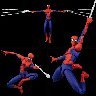 Человек паук через вселенные фигурка: купить игрушку Майлз Моралез Гвен  Питер Б Паркер в интернет магазине Toyszone.ru