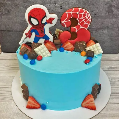 Торт на день рождения Человек Паук на заказ в СПб | Шоколадная крошка
