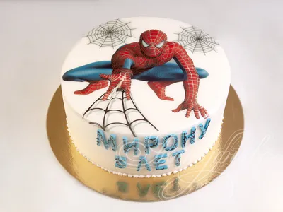 Детский торт «Человек-паук» заказать в Москве с доставкой на дом по дешевой  цене