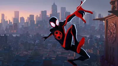 На новом кадре из мультфильма «Человек-паук: Через вселенные 2» показали  битву Майлза и Человека-паука 2099