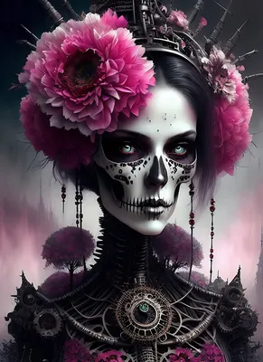 Типичный мексиканский череп с цветами на черном фоне Диа де лос муэртос  Стоковое Фото - изображение насчитывающей декоративно, скелет: 158743934