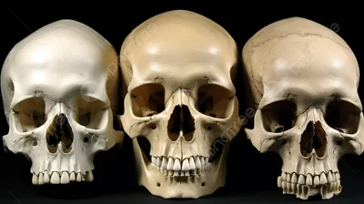 три человеческих черепа выстроились рядом, картинки скелеты головы, глава,  скелет фон картинки и Фото для бесплатной загрузки