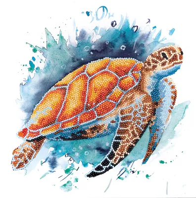 Кристальная мозаика\" ALBP-288 постер \"Морская черепаха\". 30 х 30 см |  Кристальная мозаика Фрея - официальный сайт