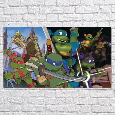 Плакат \"Черепашки-ниндзя, TMNT, Ninja Turtles\", 34×60см: продажа, цена в  Львове. Картины от \"GeekPostersUA - Плакаты и постеры, сервис печати\" -  874130451