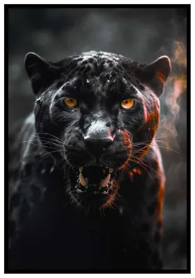Демоническая Черная Пантера - Темные постеры с животными мотивами